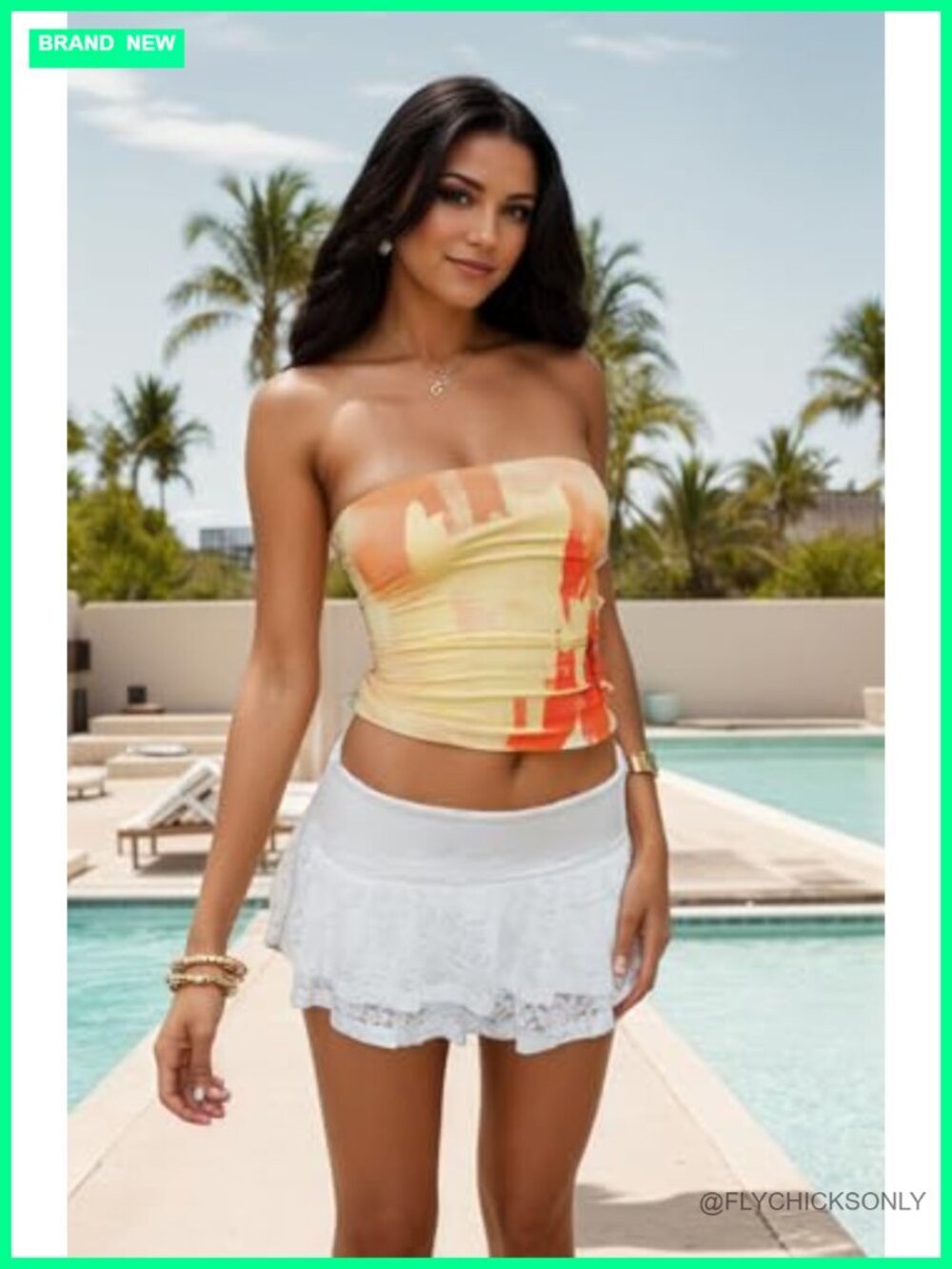 High Stretchy Layered Ruffle Skort with Built-in Shorts Mini - Picture 2 of 5